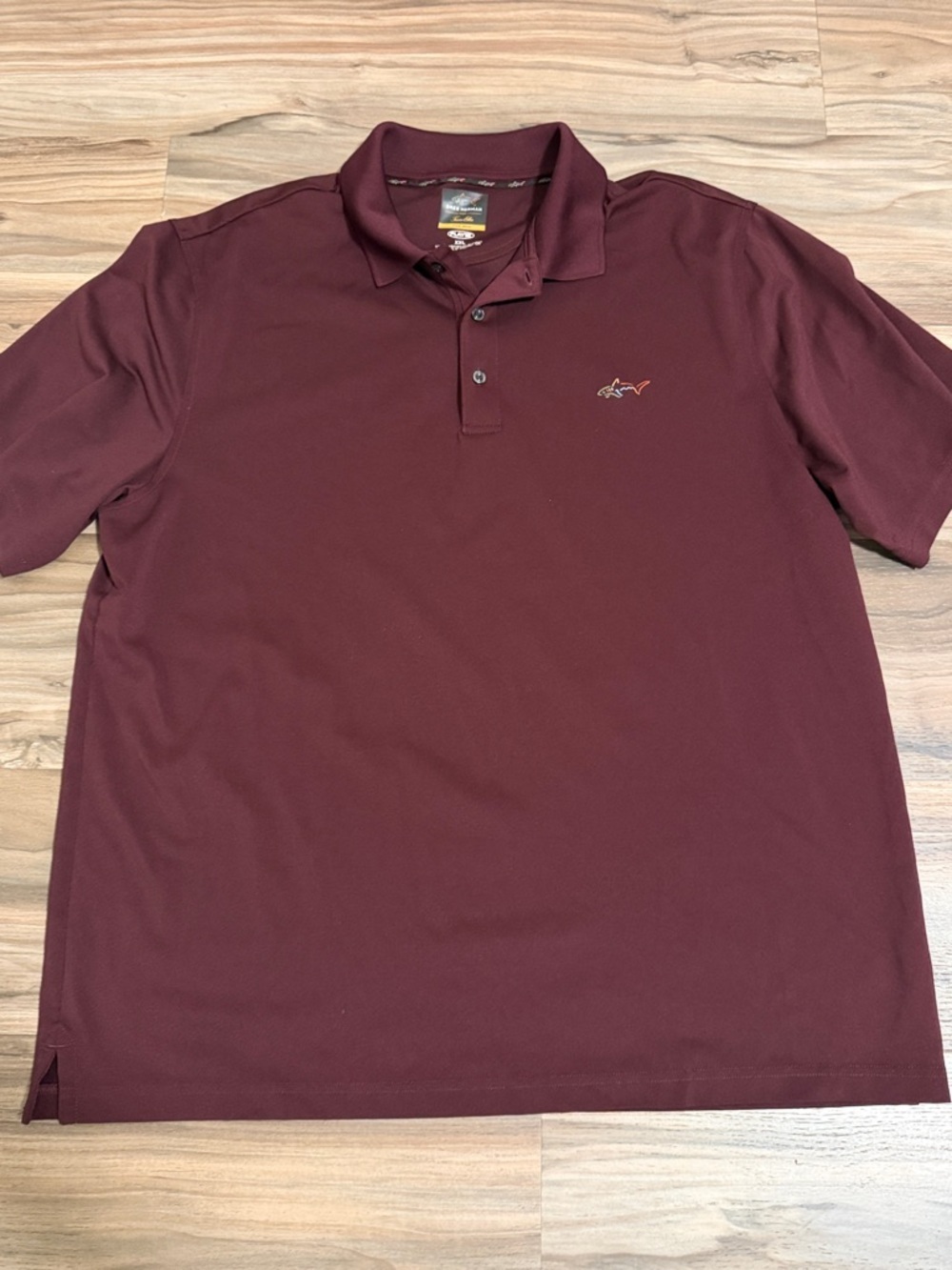 Greg Norman for Tasso Elba Play Dry Golf Shirt  Mens 2XL Maroon Performance